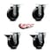 Service Caster 4'' Phenolic Wheel Swivel Top Plate Caster Set with 2 Posi Brakes, 4PK SCC-20S414-PHS-2-PLB-2 - alternate 4